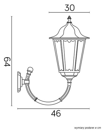 Kinkiet na elewację Retro Maxi (K 3012/1/BD g) - SU-MA