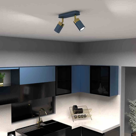 Lampa sufitowa JOKER NAVY BLUE/GOLD 2xGU10 (MLP7723) - Milagro