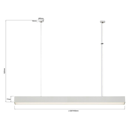 Lampa wisząca Luci L LED CCT Tuya biała  (LP-1401/1P L WH Smart) - Light Prestige