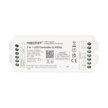 MI-LIGHT Kontroler 2w1 MONO/CCT 12-48VDC 20A FUT035P+ (PS-FUT035P+) - Eko-Light