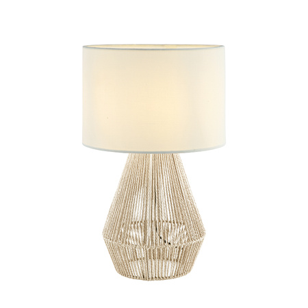 TABLE LAMP E27 MAX 40W HEMP ROPE &LINEN NATURAL  ON OFF SWITCH (20235 Zambelis) - Zambelis