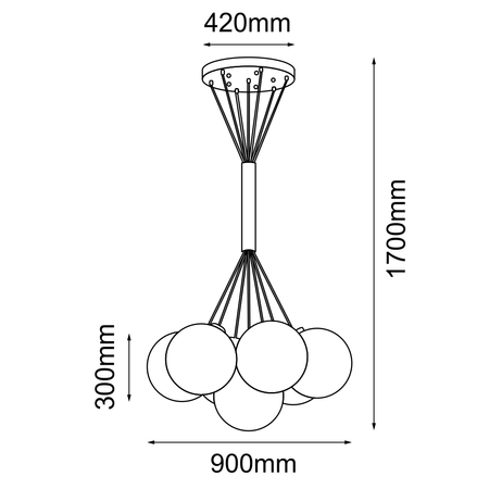 Lampa wisząca iO 7 - Czarna (900 mm)   (9142) - Dohar