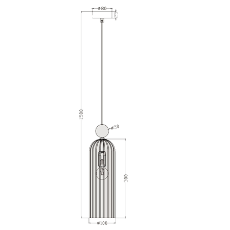Piega 1 wisząca biała (LP-939/1P white) - Light Prestige