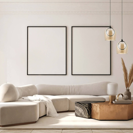 PENDANT LED LIGHT 6W 3000K METAL-SILICON-GLASS,BLACK-CHAMPAGNE (23079 Zambelis) - Zambelis