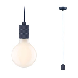 Lampa wisząca Neordic Tilla max1x60W E27 ciemno-niebieski 230V tkanina/metal (PL78435) - PAULMANN