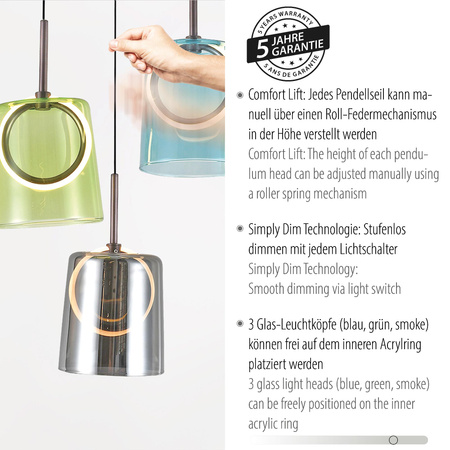 ZULA LAMPA WISZĄCA MULTIKOLOR (2543-70) - Paul Neuhaus