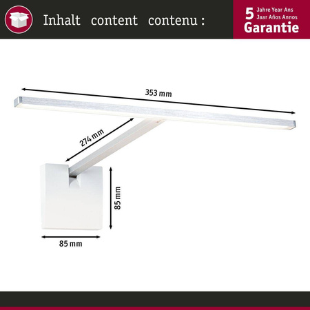 Kinkiet XANA LED 420lm 2700K 24V 5.5W szczotkowane aluminium (PL95575) - PAULMANN