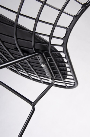 Krzesło NET SOFT czarne - czarna poduszka, metal (MC-020A.B.B) - King Home