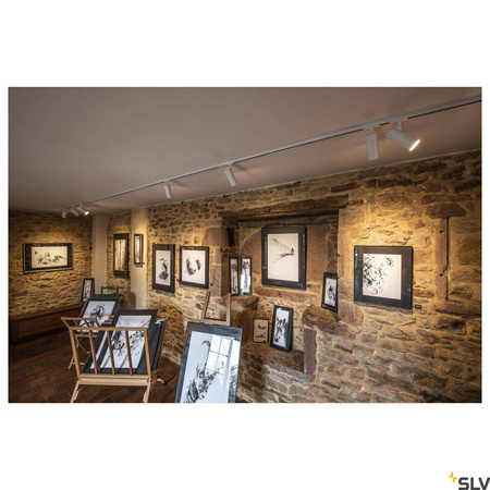 HELIA 50, reflektor do szyny 1-fazowej wysokonapięciowej, LED, 3000K, kolor biały, 35°, z adapterem 1-fazowym (143581) - SLV