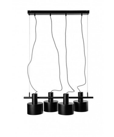 Lampa wisząca Enkel 4 z oplotem poliestrowym czarnym (EN4422P0) - Ummo