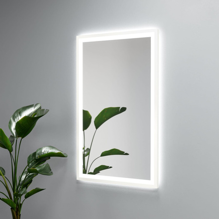 Lustro prostokątne ASTON PLUS w ramie z oświetleniem LED - MCJ