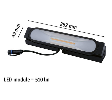 Wallwasher Plug & Shine ITO regul. 6W 3000K IP67 24V nabudowana antracyt / metal (PL94667) - PAULMANN