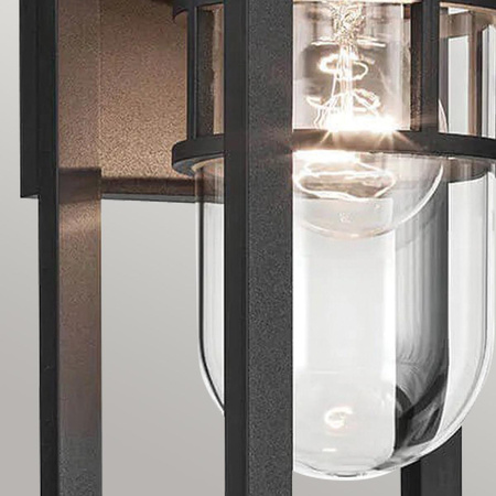 Mała latarnia naścienna Hone - 1 źródło światła - Strukturalna czerń (KL-HONE-S-BKT) - Elstead Lighting