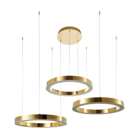 Lampa wisząca CIRCLE 60+60+60 LED złoty połysk na 1 podsufitce (DN924-60+60+60 gold) - Step into Design