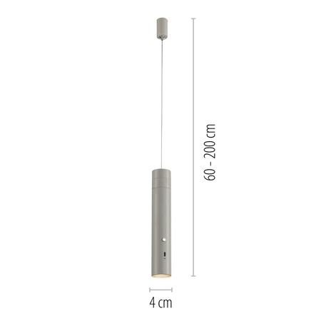 ATTACH LAMPA WISZĄCA SZARY (18281-40) - Paul Neuhaus