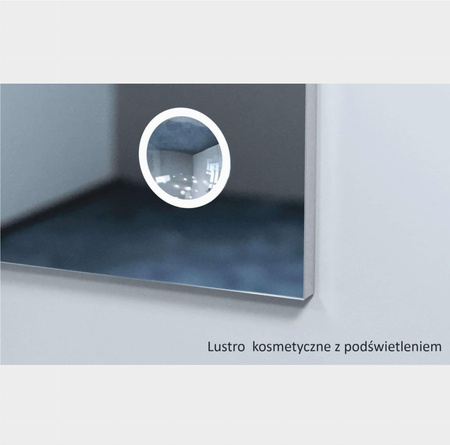 Lustro okrągłe ANDREA w ramie na skórzanym pasku - MCJ