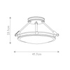 Mały półplafon Collier - 3 źródła światła - Zgaszona czerń (HK-COLLIER-SF-S-BX) - Elstead Lighting