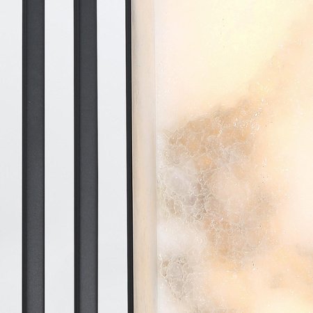 Duży kinkiet Blakley z alabastrowym kloszem Matowa czerń (QN-BLAKLEY-L-BK) - Quintiesse