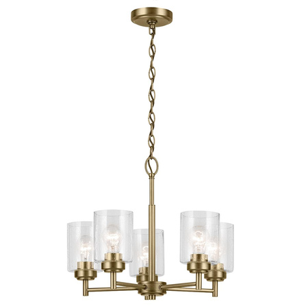 Żyrandol Winslow - 5 źródeł światła - Naturalny mosiądz (KL-WINSLOW5-NBR) - Elstead Lighting