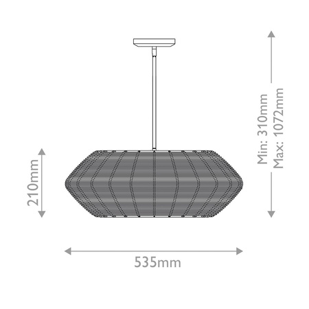Rattanowa lampa wisząca Luca - 3 źródła światła - karmelowy beż (QN-LUCA-P-S-BK-CAM) - Quintiesse