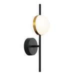 SCONCE 8W ALUMINIUM-METAL-ACRYLIC BLACK&GOLD (2003 Zambelis) - Zambelis