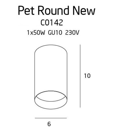 Lampa sufitowa PET ROUND kol. czarny (C0142) Max light