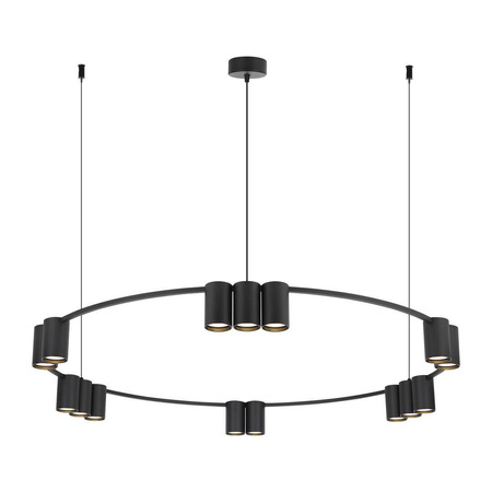 Lampa wisząca (koło) GENESIS BLACK 15xGU10 (ML0376) - Milagro