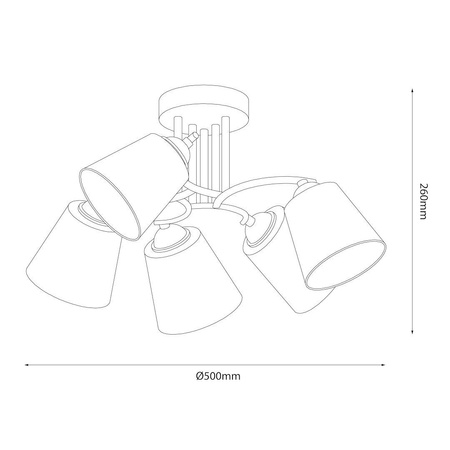 Lampa sufitowa Pafos 5xE27 (ML2261) - Milagro