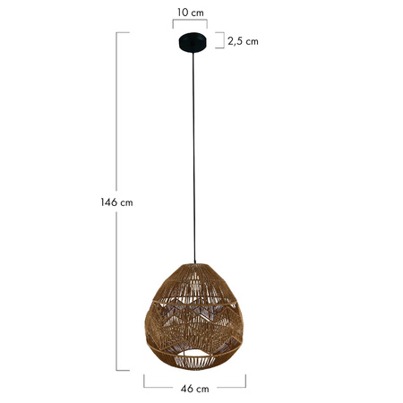 Lampa wisząca z papieru 46x46x146cm (55866-017) - DIJK