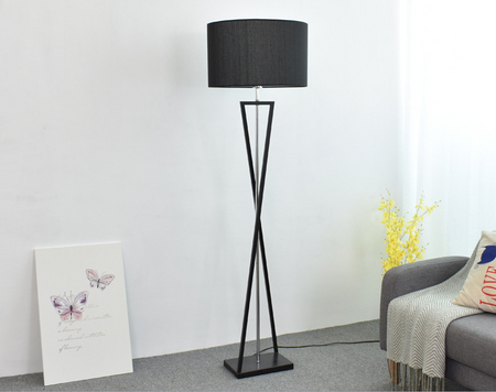 Lampa podłogowa Sand Glass czarna (Abigali-FSG-B-E27)