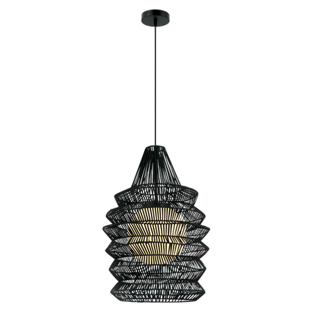 RATTAN PENDANT LIGH E BLACK (20155 Zambelis) - Zambelis