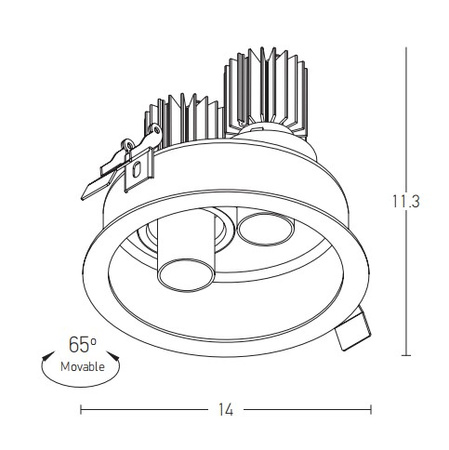 DOWNLIGHT RECESSED SPOT LED 2X9W 3000K WHITE (1927 Zambelis) - Zambelis