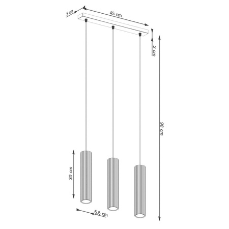 Lampa wisząca KARBON 3L zielona oliwka (SL.1613) - Sollux Lighting