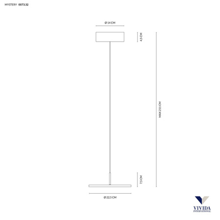 Lampa Wisząca MYSTERY Ø 22 cm (0073.32.NE.WN) - Vivida
