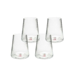 KARE komplet 4 szklanek RIFFLE 440ml      transparentny (53284) - Kare Design