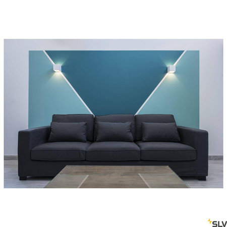 PLASTRA, lampa ścienna, QT14, kwadratowa, Cube, biały gips, maks. 42 W (148018) - SLV