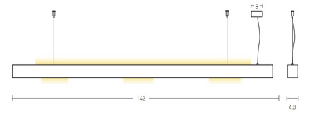 PENDANT LED LIGHT UP-DOWN 54W BROZE-GOLD (22208 Zambelis) - Zambelis
