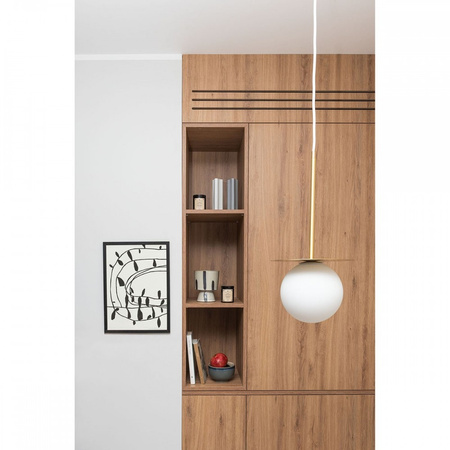 BORRA B biała sufitowa lampa wisząca z mosiądzem (BRB131P0) - Ummo