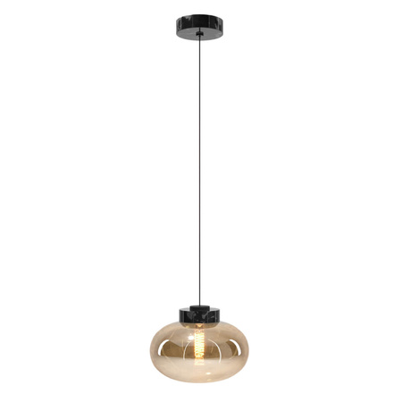Lampa wisząca MOONSTONE czarny marmur + szkło bursztynowe (P0516) - MAXLIGHT