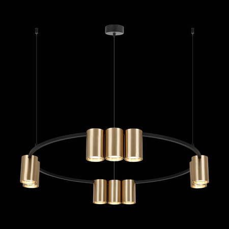 Lampa wisząca (koło) GENESIS BLACK GOLD 10xGU10 (ML0375) - Milagro