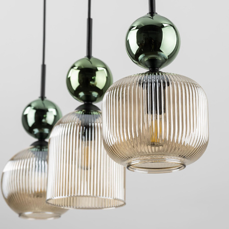 SOPHIA GREEN COGNAC LAMPA WISZĄCA 3XE14 (11147) - TK Lighting