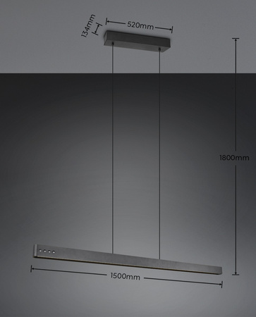Ściemnialna lampa wisząca na pilota DONEGAL (333310232) - Trio