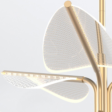 Duża lampa wisząca LED Floriana - Naturalny mosiądz (QN-FLORIANA-8P-L-NBR) - Quintiesse