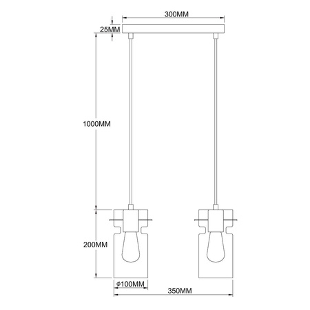 Podwójna lampa wisząca Nivio dymna 2xE27 (LP-2811/2L AM) - Light Prestige