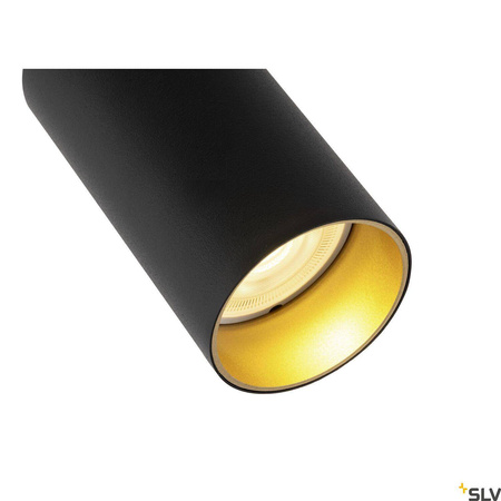 Oprawa sufitowa KAMI listwa 3 reflektory czarna/złota (1007735) - SLV