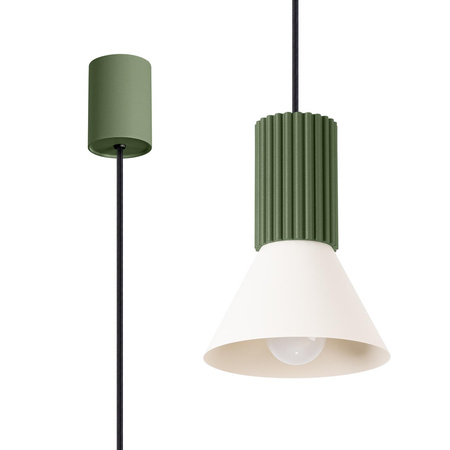 Lampa wisząca ESTRIA 1 beżowa/zielona oliwka (SL.1872) - Sollux Lighting