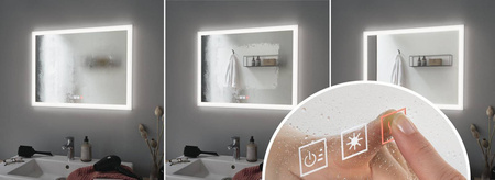 HomeSpa Mirra lustro prostokąt IP44 LED  800x600mm Chrom (PL93013) - Paulmann