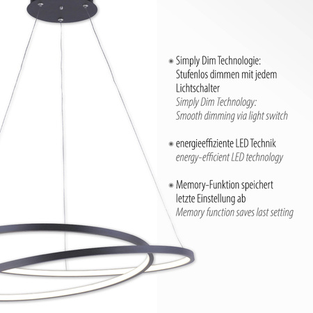 ROMAN LAMPA WISZĄCA CZARNY (2472-18) - Paul Neuhaus