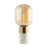 TABLE LAMP E14 MAX 25W GLASS AMBER -BRASS - WHITE COLOR ON OFF SWITCH (20253 Zambelis) - Zambelis