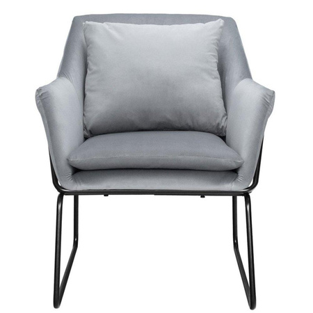 Fotel welurowy FLUENCE szary (25073-s) - Moos Home